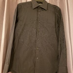 INC. Mens striped black and white button up shirt